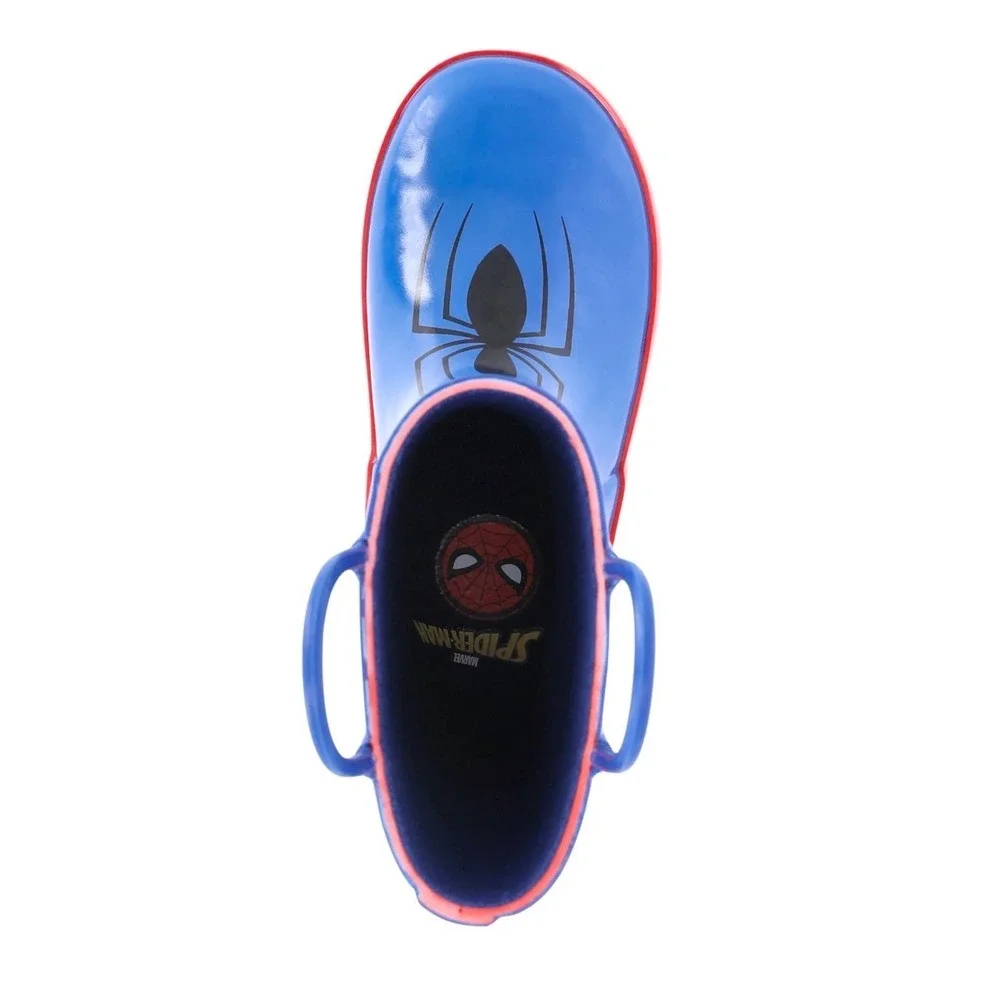 Marvel Spider-Man Toddler Boys Rain Boots‎ Blue Red Rubber Size 5/6 Waterproof